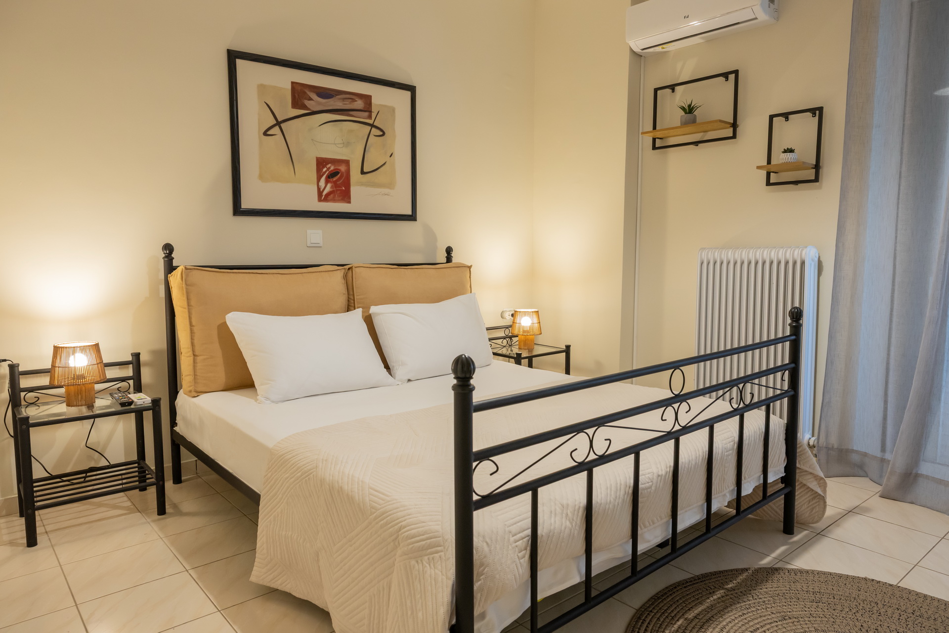 The main bedroom with a double bed